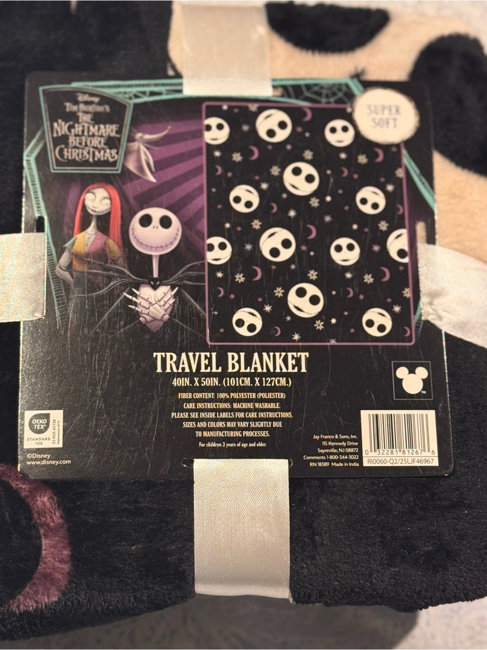 Disney Nightmare Before Christmas Super Soft Travel Blanket 40 x 50 in